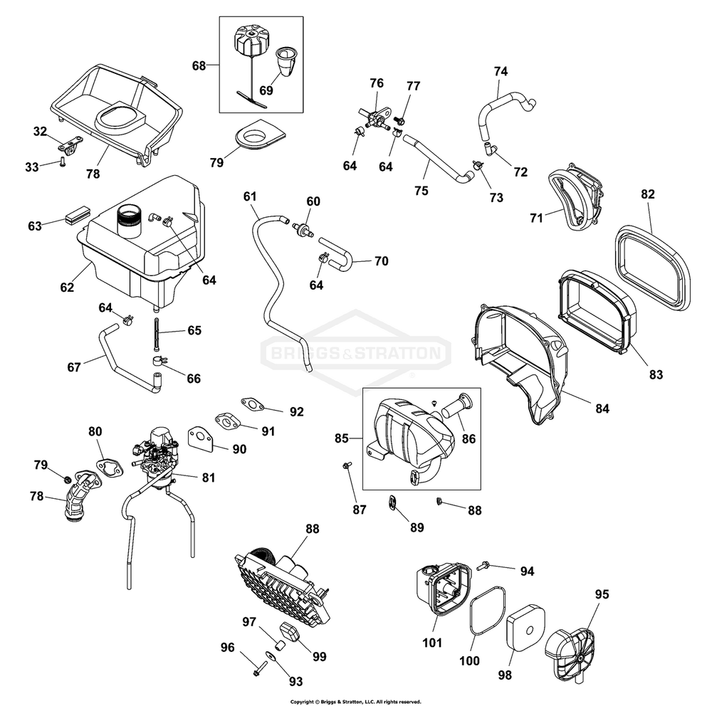 Main Unit P2 Diagram and Parts List for 030831-00  Briggs and Stratton Generator